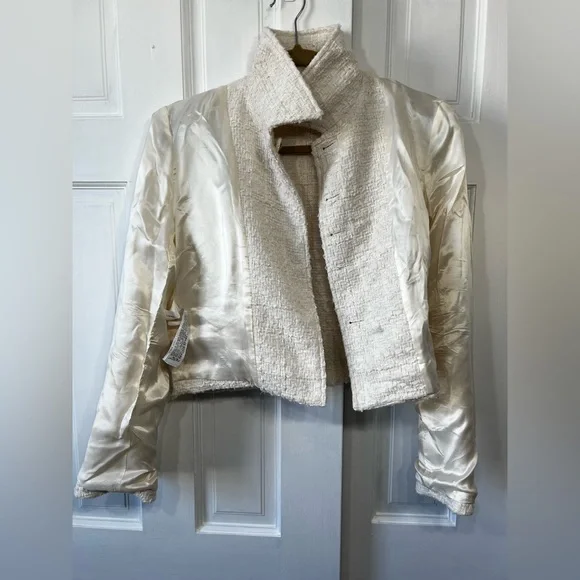 Zara Womens White Bone Gold Buttons Cardigan Sweater Size M - Picture 9 of 12